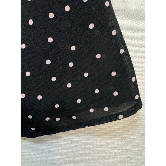Emergency Exit Womens A-Line Dress Size 7 Black Polka Dot Sleeveless Tie Waist - Picture 6 of 9